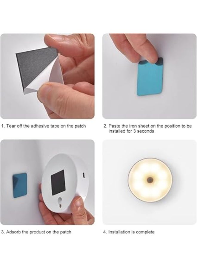 سكاي تاتش مصباح ليد ليلي من سكاي- تاتش من 2 قطعة: جهاز استشعار حركة ذكي للجسم، قابل لإعادة الشحن بمنفذ USB، مصباح دولاب لاسلكي بـ2 وضع لون إضاءة للسلم وغرفة النوم والمعيشة والحمام والمطبخ والجراج ودولاب الملابس - Image 2